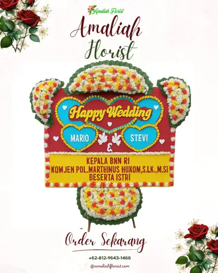 Papan Bunga Pernikahan Blongsong